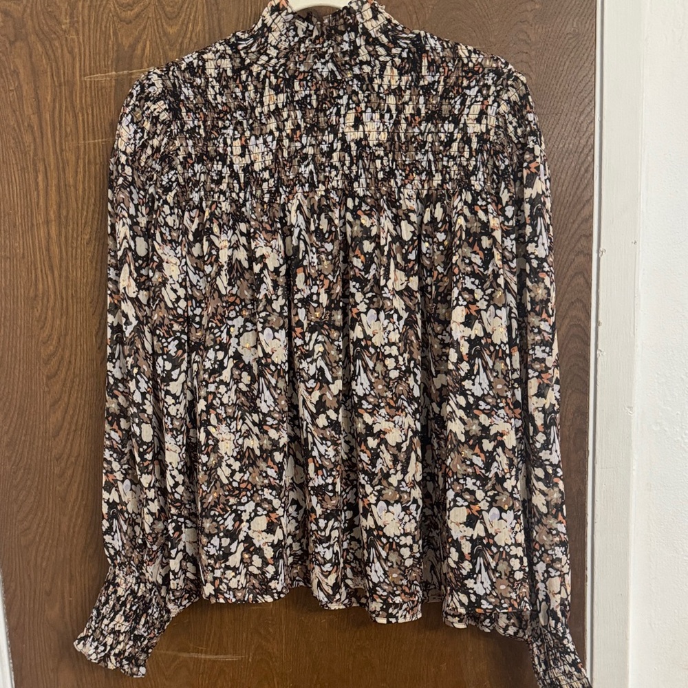 House of Harlow 1960 Abstract Print Blouse